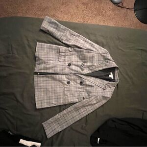 Liz Claiborne Gray Plaid Blazer